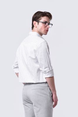 پیراهن آستین بلند راه راه مردانه