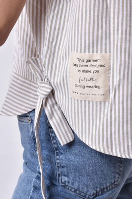 شومیز آستین کوتاه راه راه زنانه