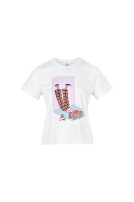 تیشرت آستین کوتاه چاپی زنانه