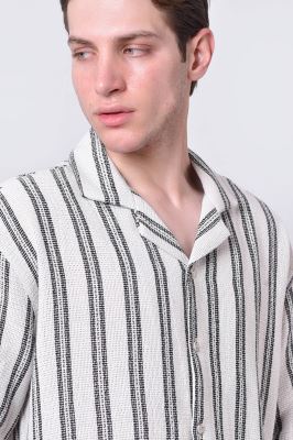 پیراهن آستین کوتاه راه راه مردانه