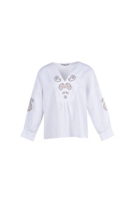 بلوز آستین بلند گلدوزی زنانه