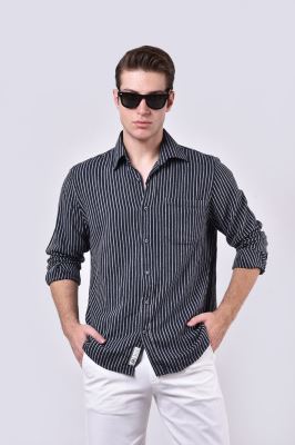 پیراهن آستین بلند راه راه مردانه