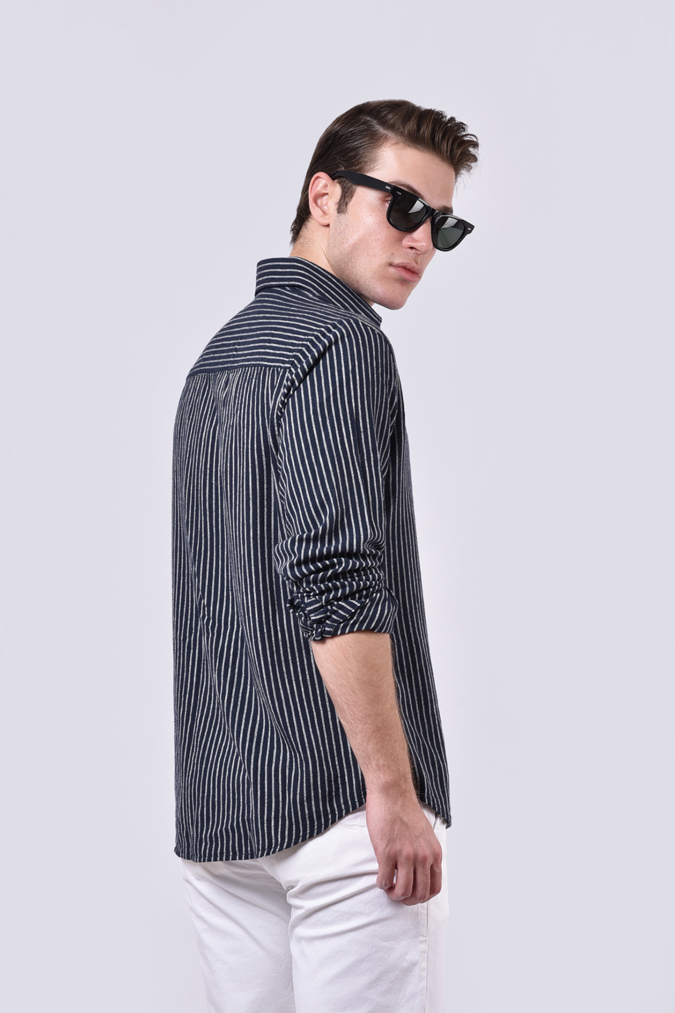 پیراهن آستین بلند راه راه مردانه