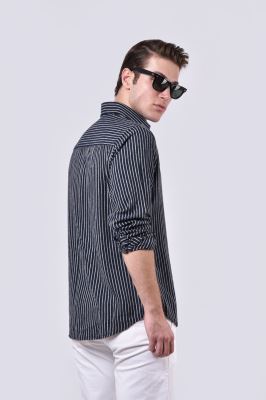 پیراهن آستین بلند راه راه مردانه