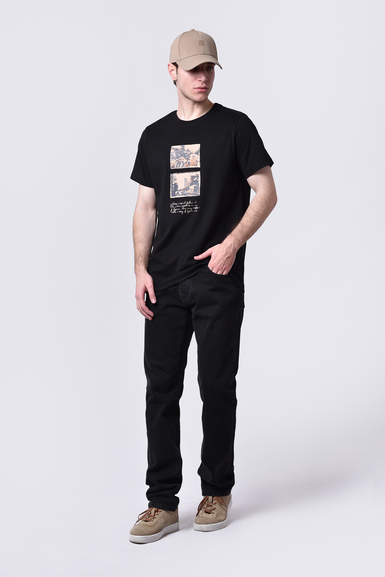 تیشرت آستین کوتاه چاپی مردانه