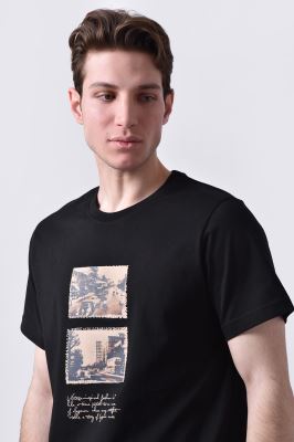 تیشرت آستین کوتاه چاپی مردانه