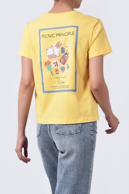 تیشرت آستین کوتاه چاپی زنانه