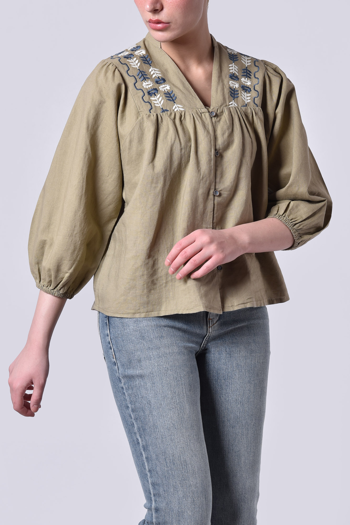 شومیز آستین بلند گلدوزی زنانه