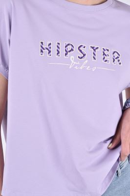 تیشرت آستین کوتاه چاپی زنانه