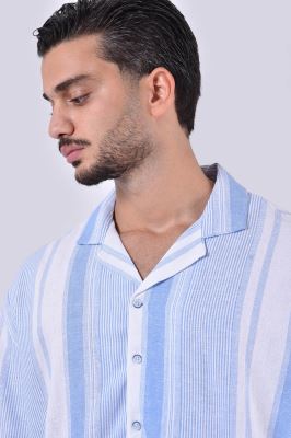 پیراهن آستین کوتاه راه راه مردانه