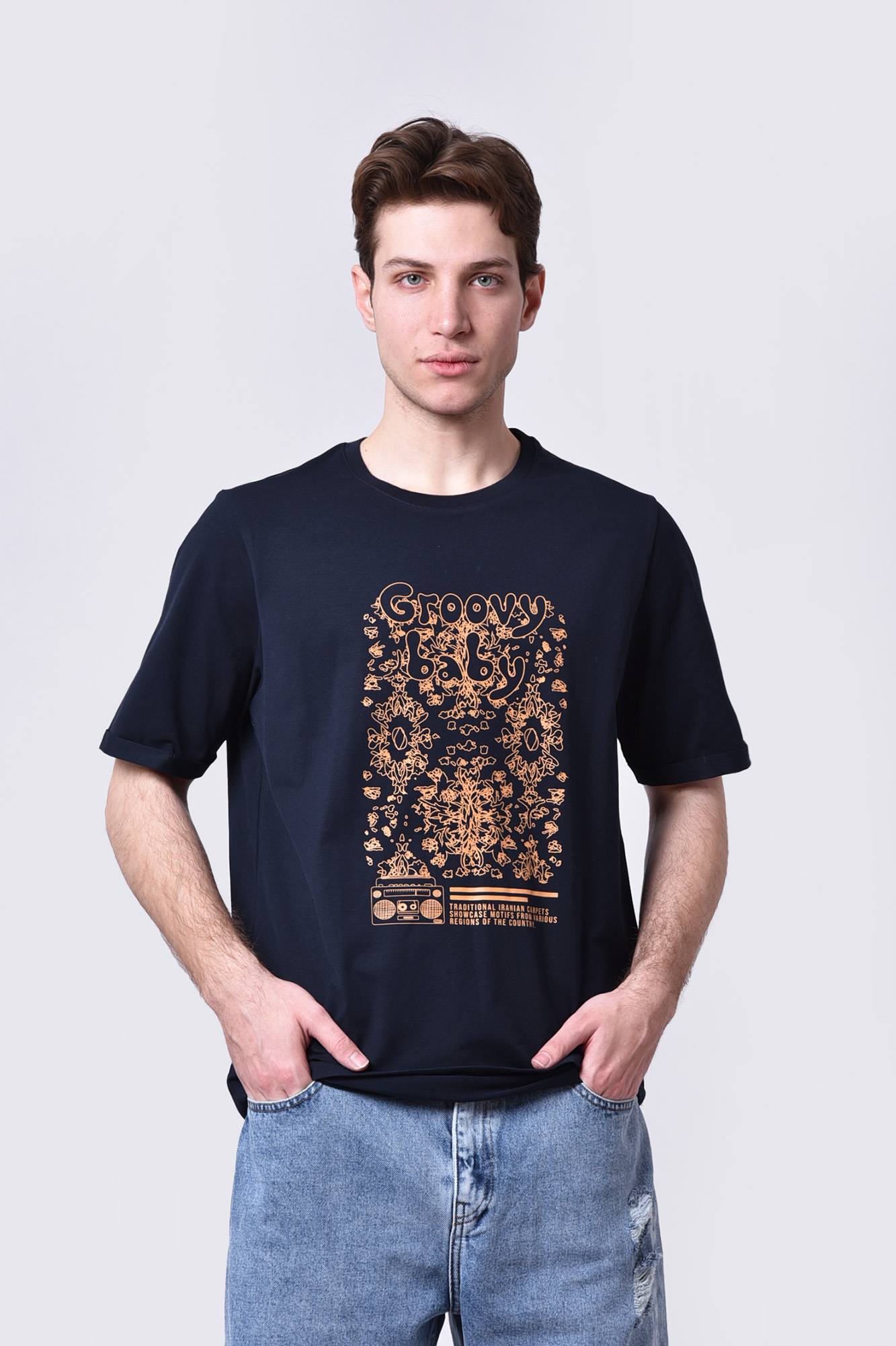 تیشرت آستین کوتاه چاپی مردانه