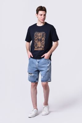 تیشرت آستین کوتاه چاپی مردانه