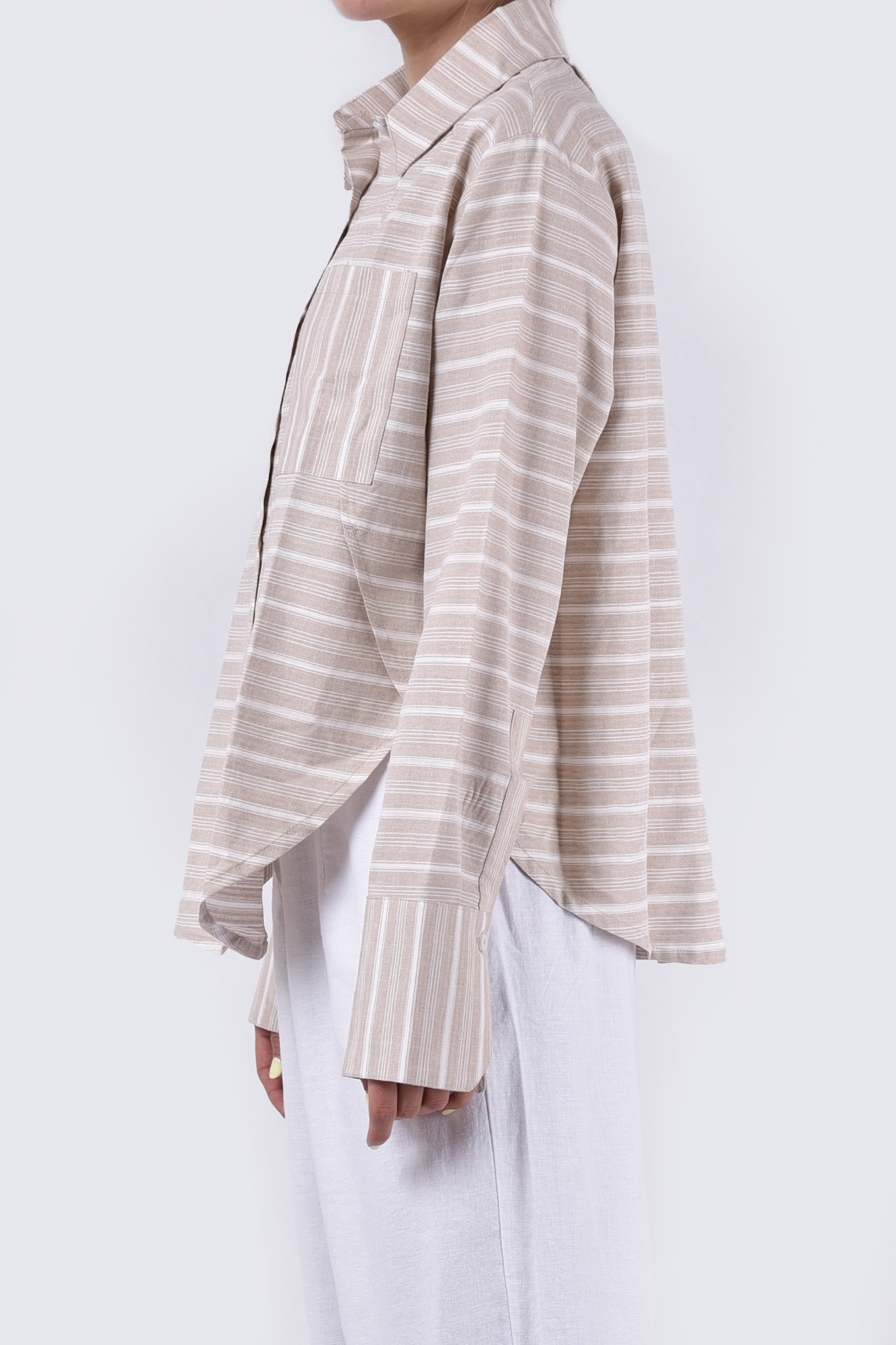 شومیز آستین بلند راه راه زنانه