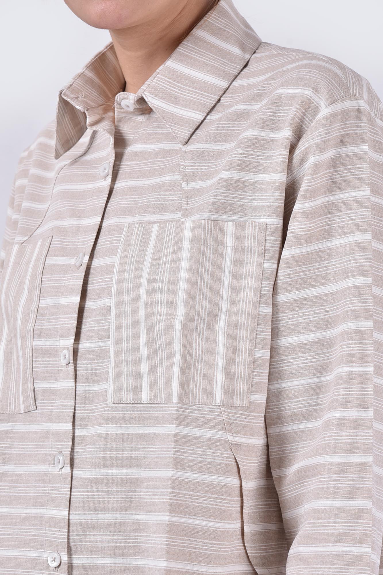 شومیز آستین بلند راه راه زنانه