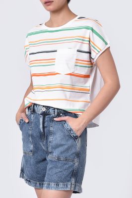 تیشرت آستین کوتاه چاپی زنانه