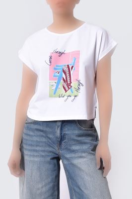 تاپ تیشرتی چاپی زنانه