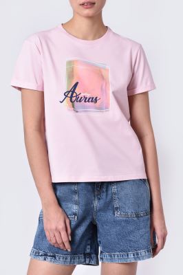 تیشرت آستین کوتاه چاپی زنانه