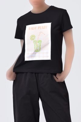 تیشرت آستین کوتاه چاپی زنانه