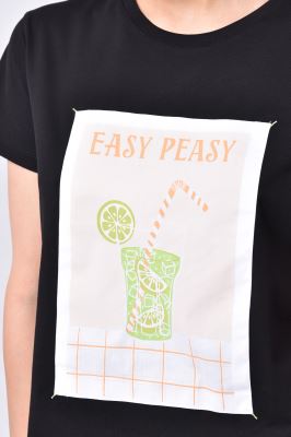 تیشرت آستین کوتاه چاپی زنانه