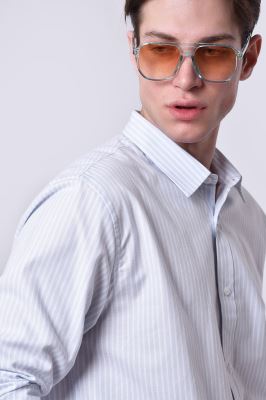 پیراهن آستین بلند راه راه مردانه