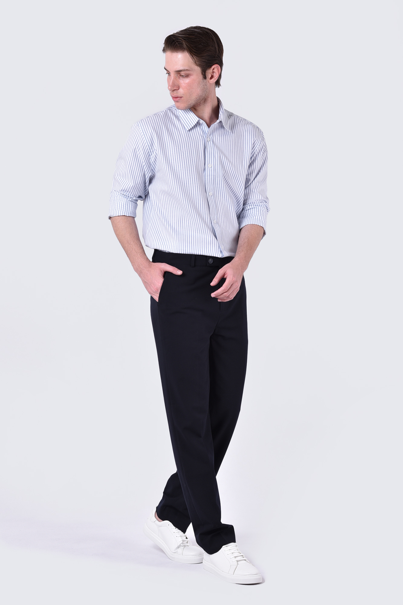 پیراهن آستین بلند راه راه مردانه