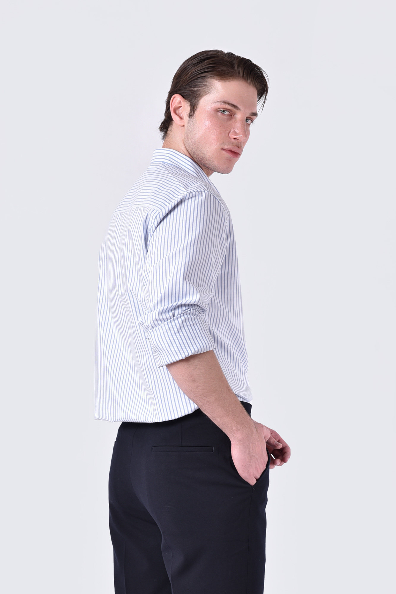 پیراهن آستین بلند راه راه مردانه