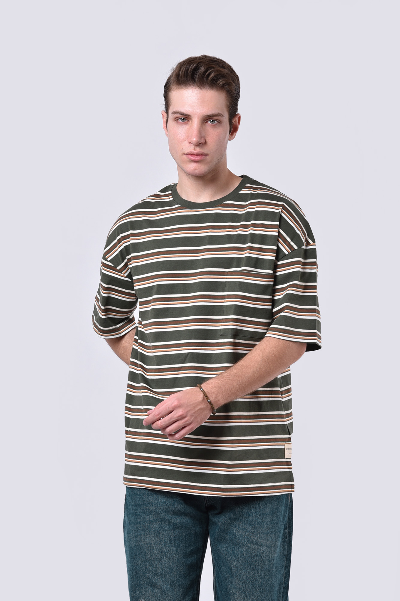 تیشرت آستین کوتاه راه راه مردانه