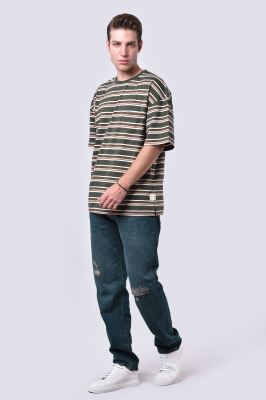 تیشرت آستین کوتاه راه راه مردانه