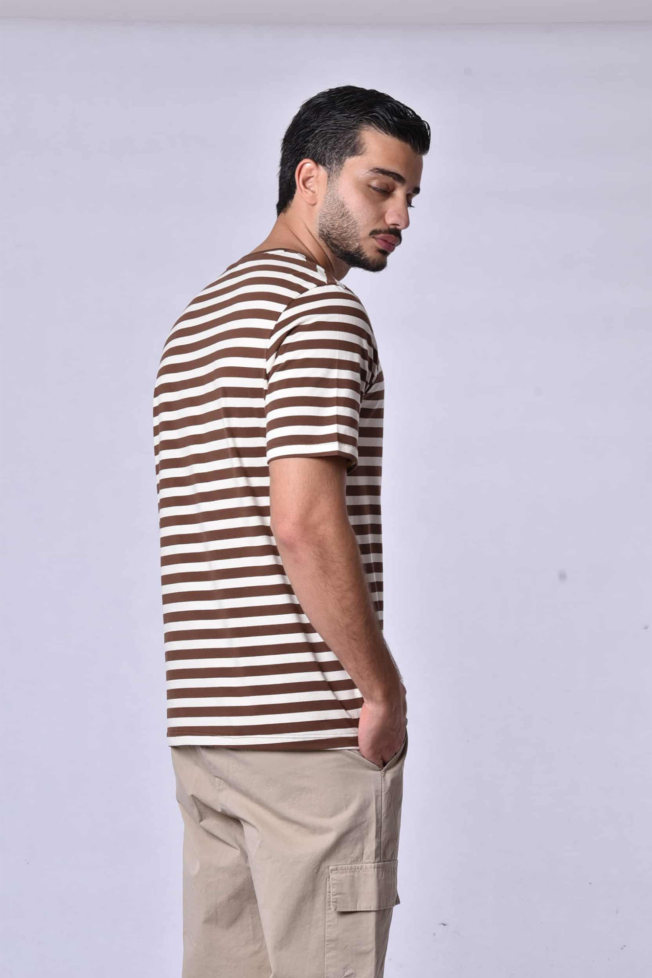 تیشرت آستین کوتاه راه راه مردانه