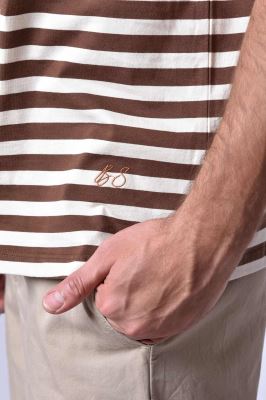 تیشرت آستین کوتاه راه راه مردانه