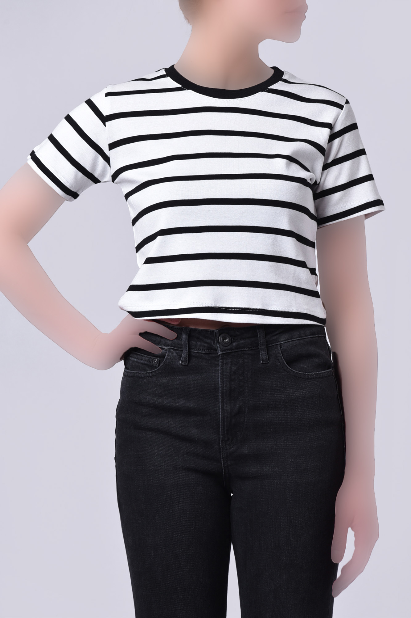 تیشرت آستین کوتاه راه راه زنانه