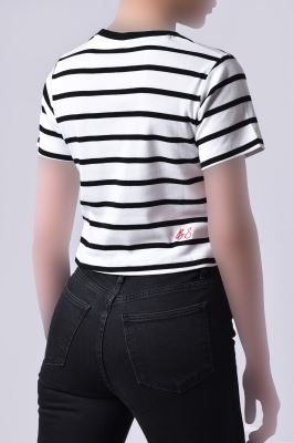 تیشرت آستین کوتاه راه راه زنانه