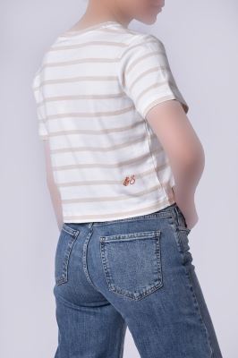 تیشرت آستین کوتاه راه راه زنانه