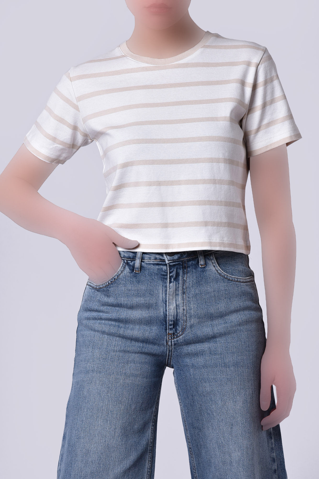 تیشرت آستین کوتاه راه راه زنانه