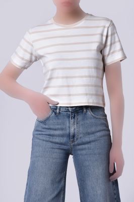 تیشرت آستین کوتاه راه راه زنانه