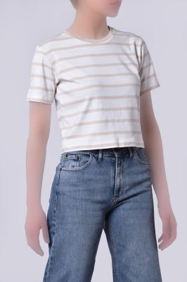 تیشرت آستین کوتاه راه راه زنانه