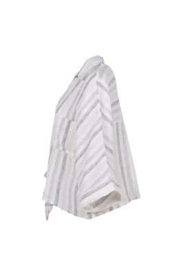 شومیز آستین کوتاه راه راه زنانه