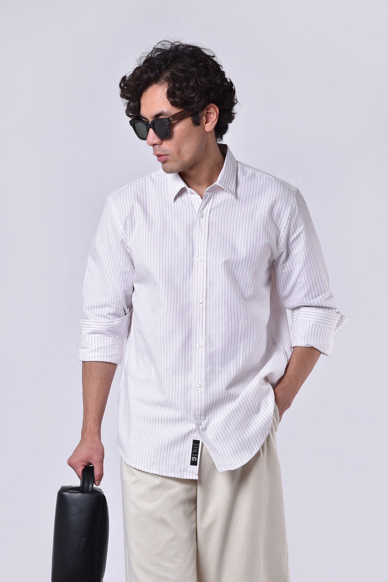 پیراهن آستین بلند راه راه مردانه