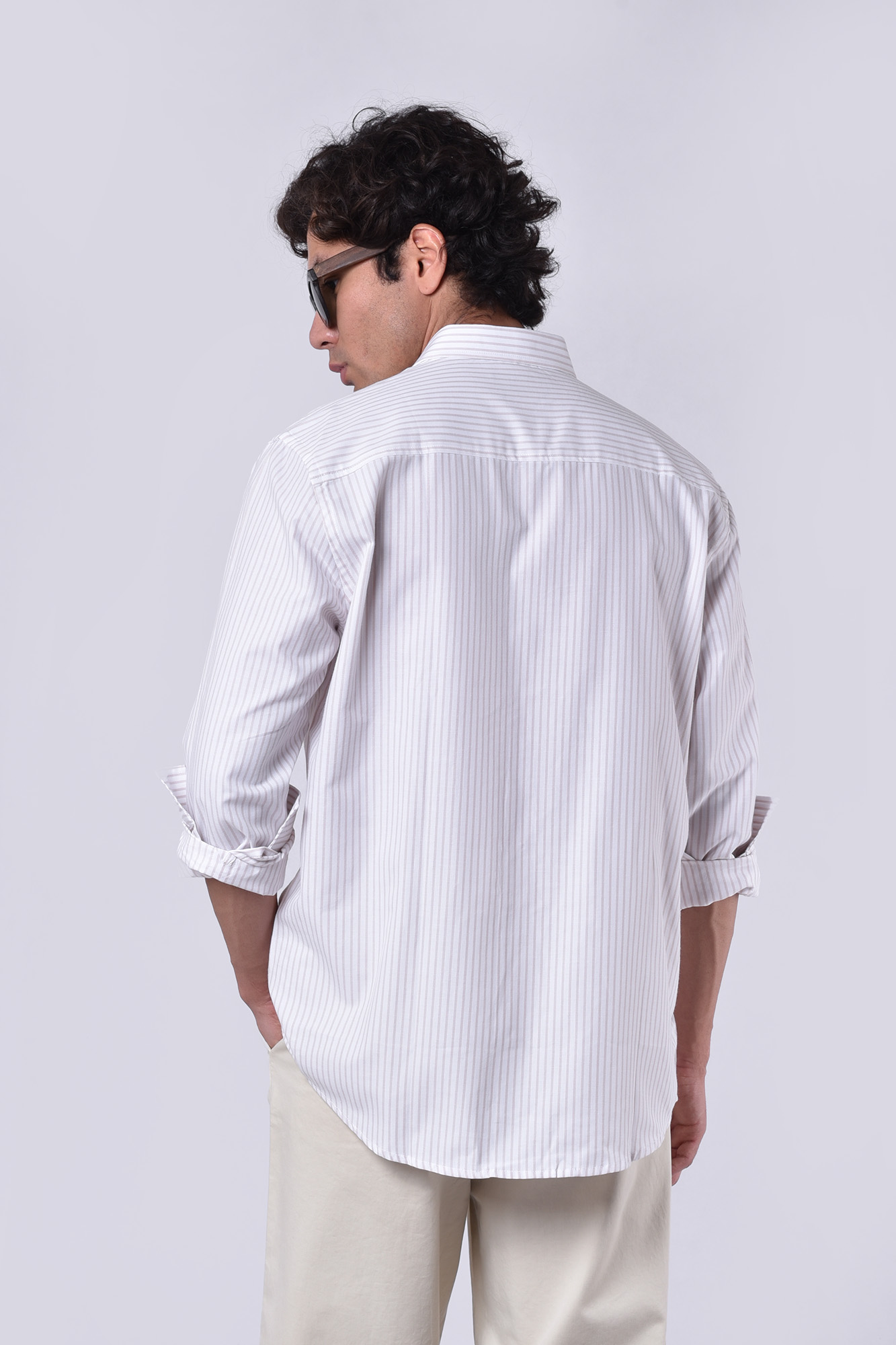 پیراهن آستین بلند راه راه مردانه