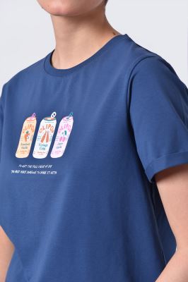 تیشرت آستین کوتاه چاپی زنانه