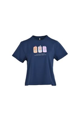 تیشرت آستین کوتاه چاپی زنانه