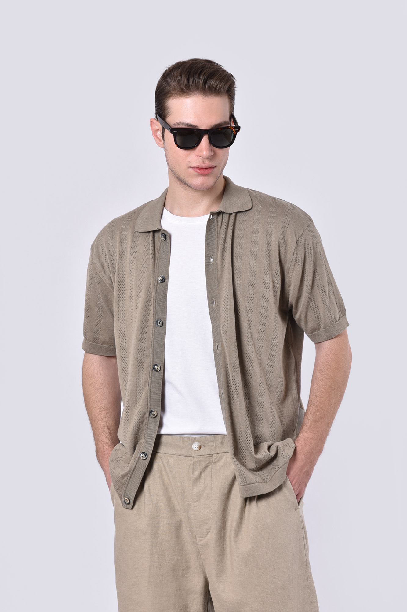 پیراهن بافت ساده مردانه