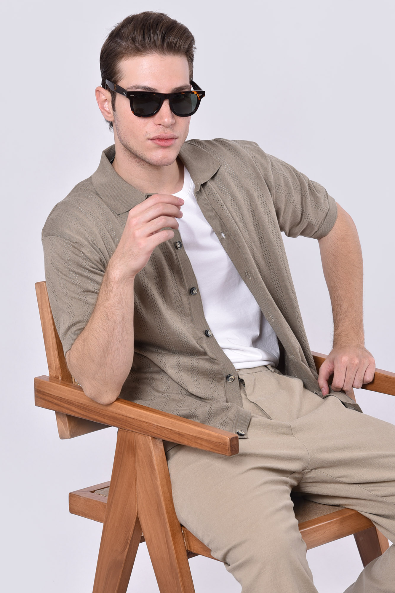 پیراهن بافت ساده مردانه