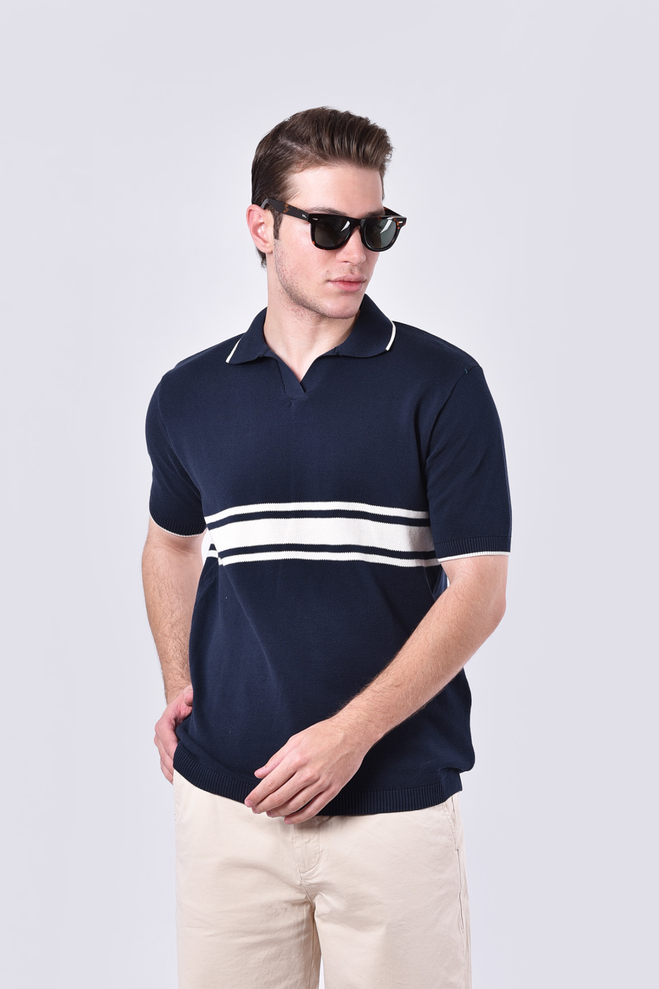 پولوشرت بافت طرحدار مردانه