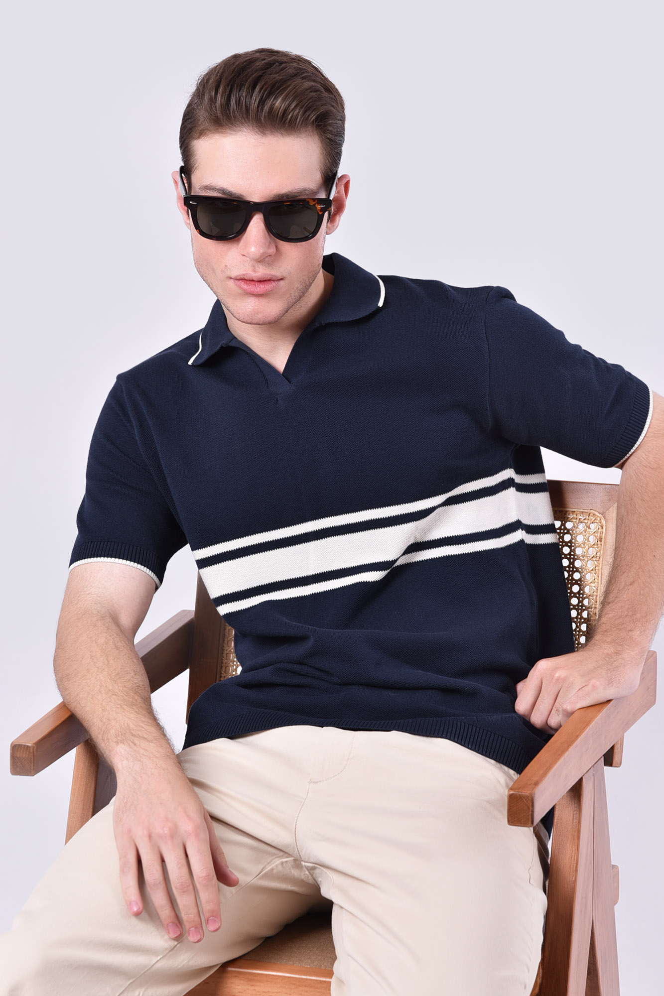 پولوشرت بافت طرحدار مردانه