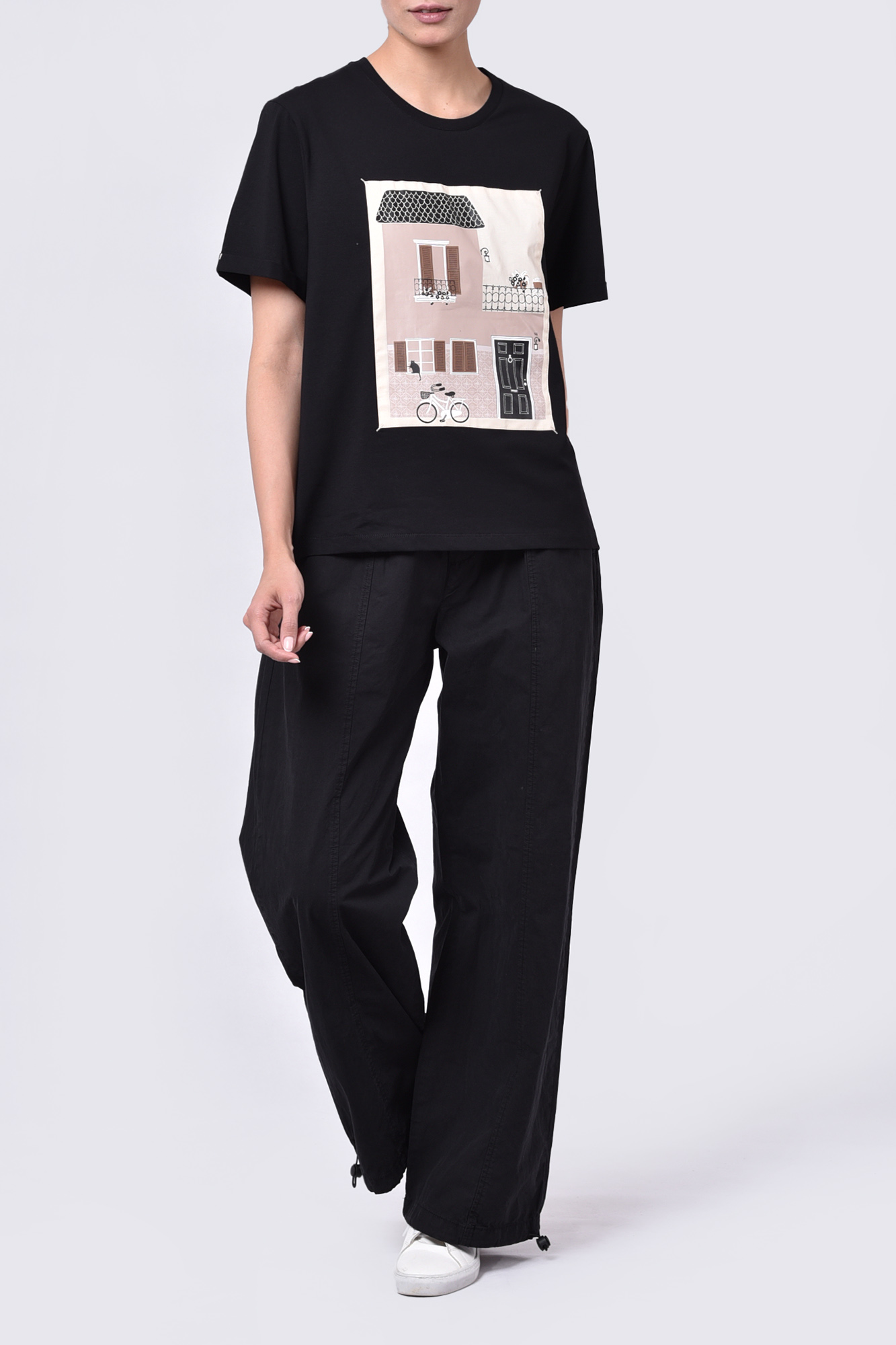 تیشرت آستین کوتاه چاپی زنانه