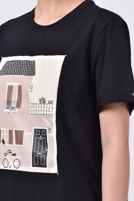 تیشرت آستین کوتاه چاپی زنانه