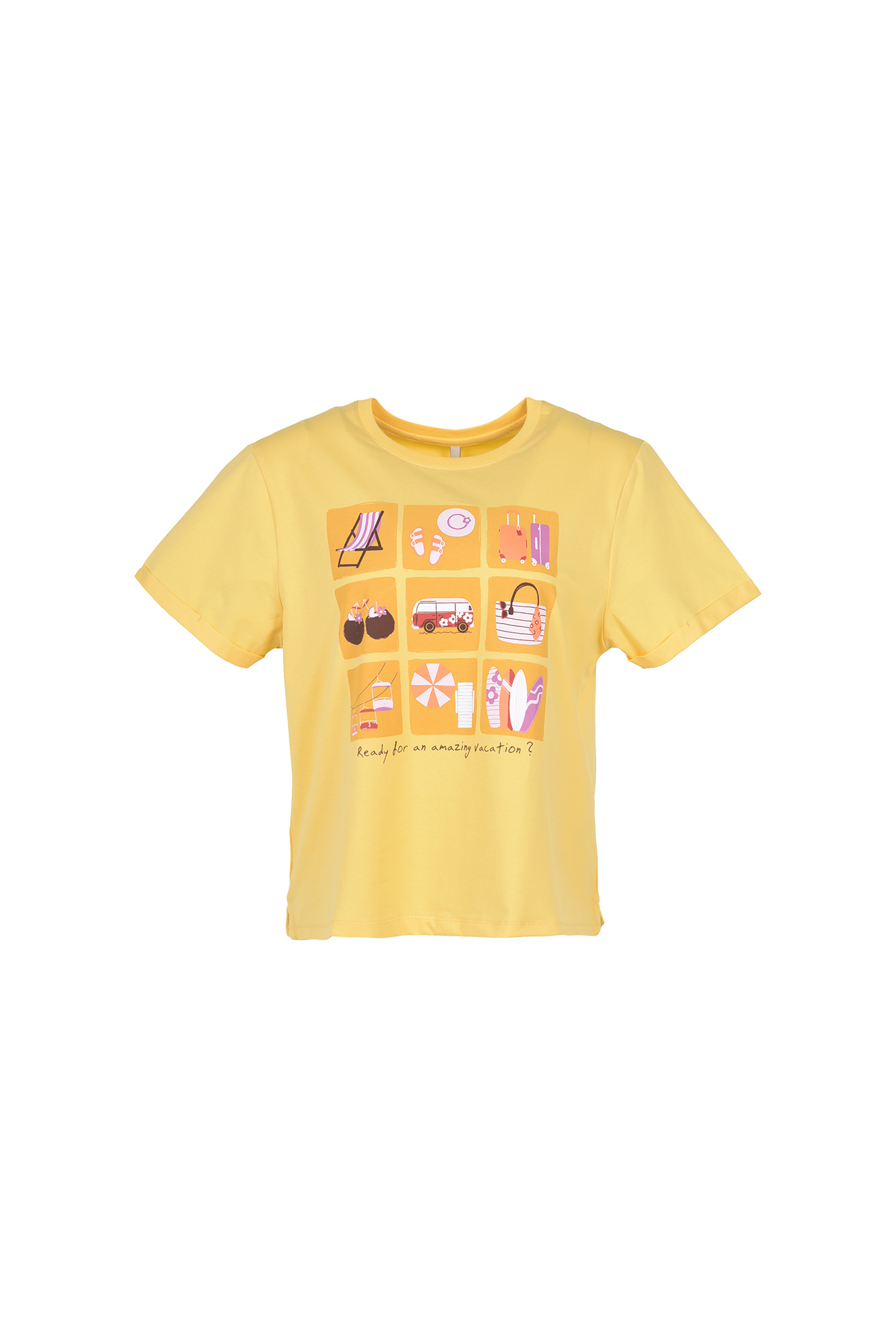 تیشرت آستین کوتاه چاپی زنانه