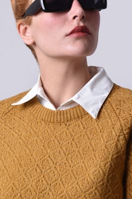 پلیور بافت ژاکارد زنانه