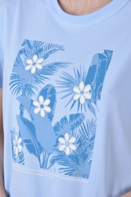 تیشرت آستین کوتاه چاپی زنانه